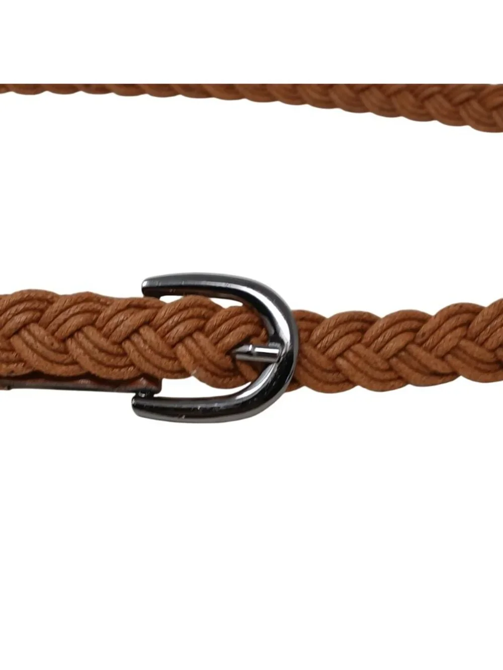 Braided Brown Belt Faux Leather Braided Cord One Size Women Casual Accessory #D5